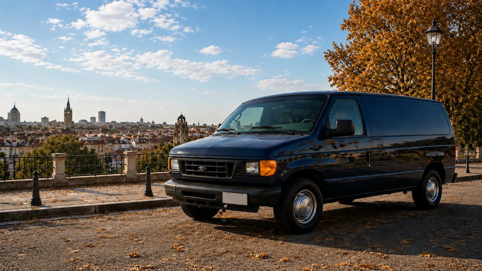 Ford E-150 VANMOTION con Madrid al fondo