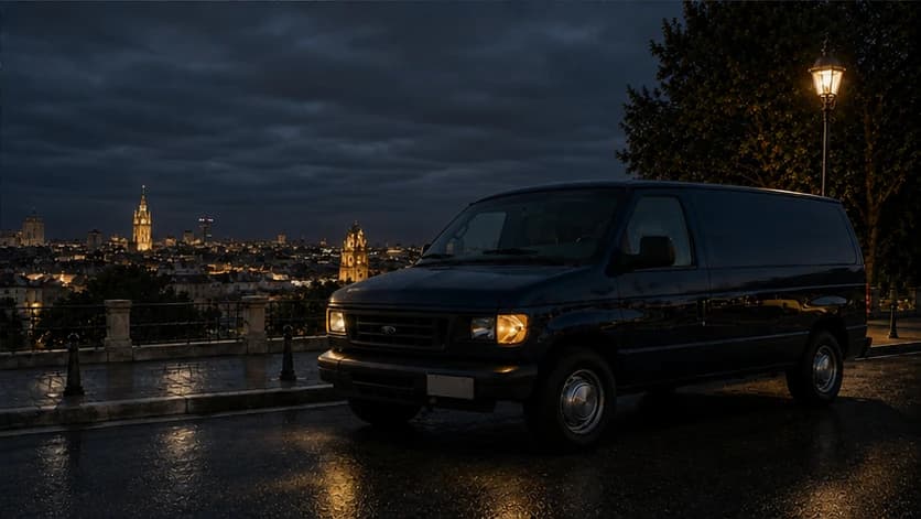 Ford E-150 VANMOTION con Madrid al fondo