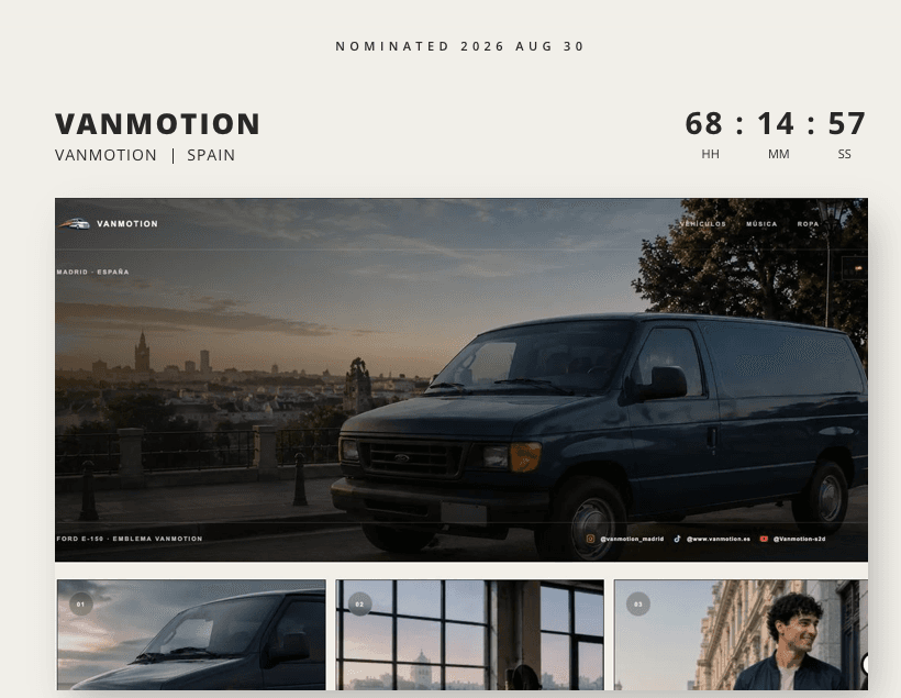 CSS Design Awards Special Kudos 2026 VANMOTION
